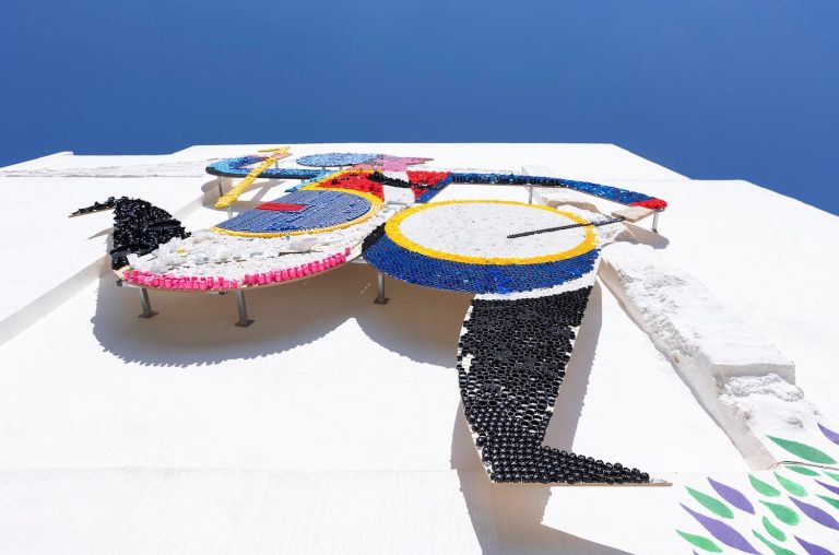 Gandia estrena mural con materiales reciclados en la casa de la Marquesa