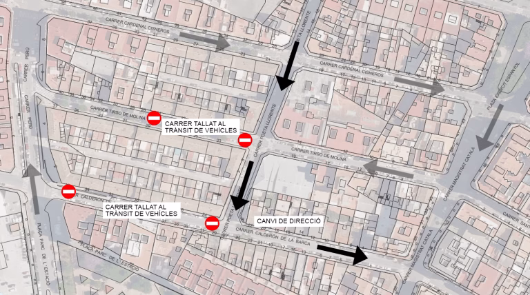 Cambios en la circulación por las obras en la calle Calderón de la Barca